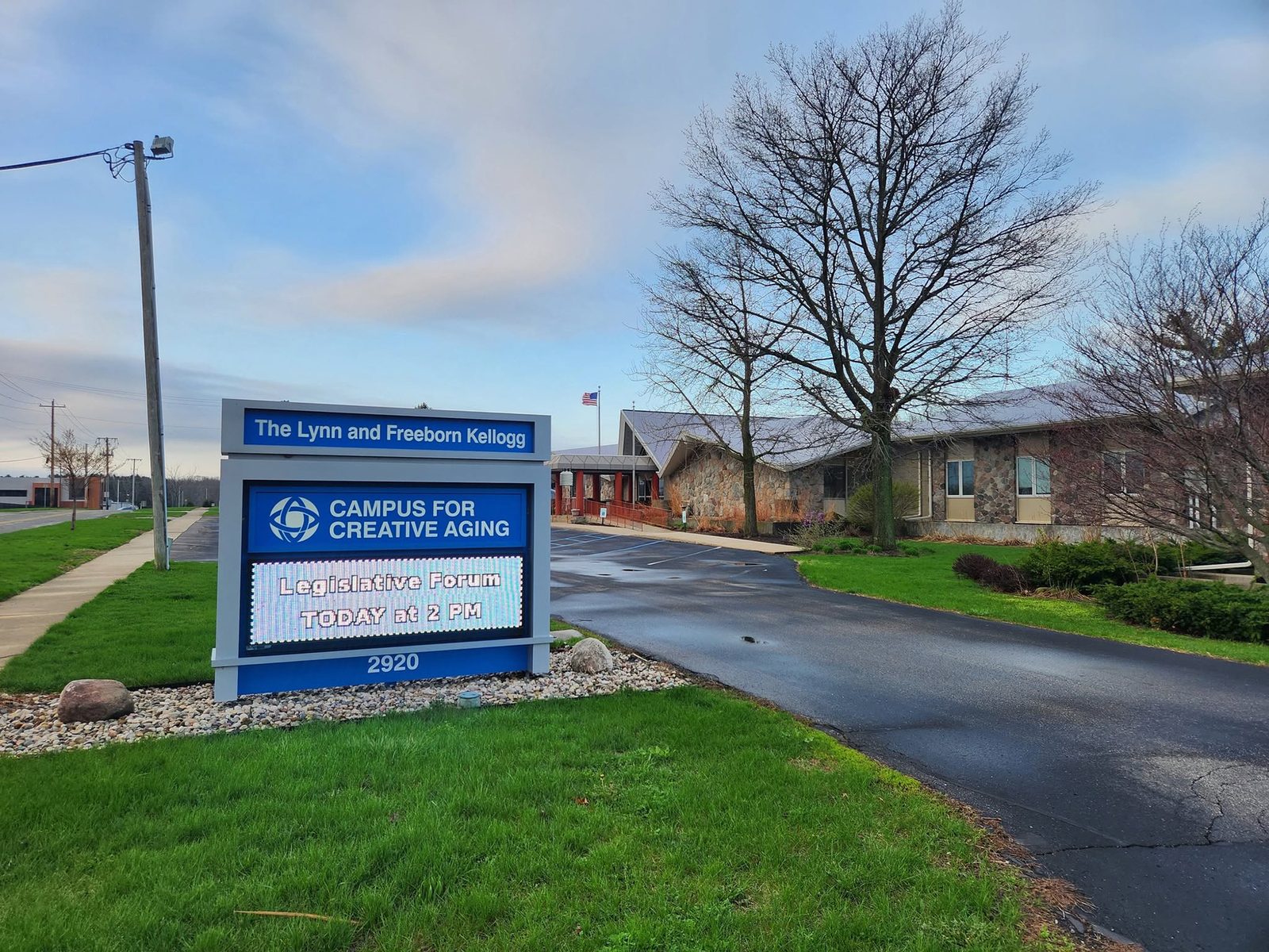 Campus for Creative Aging sign and building at 2920 Lakeview Avenue